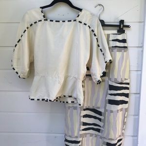 1980s two-piece summer outfit